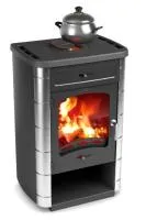 Печь-камин отопительно-варочный ТМФ Яуза-1 антрацит нерж. вставки чугунная плита печь-камин отопительно-варочный тмф яуза-1 антрацит нерж. вставки чугунная плита
