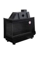 Топка каминная Альфа 800 LB, патрубок ф200, левая, черный шамот, ЭкоКамин топка каминная альфа 800 lb, патрубок ф200, левая, черный шамот, экокамин