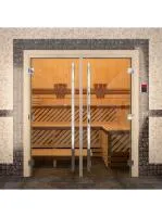 дверь престиж двойная (бронза матовая) 190х1330 банный эксперт