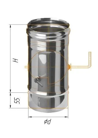 Заслонка Феррум (шибер поворотный) нержавеющая (430/1,0мм), ф115 заслонка феррум (шибер поворотный) нержавеющая (430/1,0мм), ф115