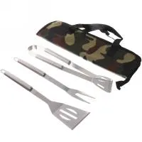 Набор для барбекю 4 предмета с ручкой из металла (лопатка,вилка,щипцы,чехол) набор для барбекю 4 предмета с ручкой из металла (лопатка,вилка,щипцы,чехол)