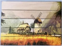 Картина "Деревенские пейзажы" 30*40 см на дереве Б021, ПЭМ картина "деревенские пейзажы" 30*40 см на дереве б021, пэм