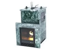 Печь для бани ИзиСтим Сочи М2 Premium в полноценном кожухе из змеевика вход справа, футеровка печь для бани изистим сочи м2 premium в полноценном кожухе из змеевика вход справа, футеровка