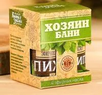 набор эфирных масел "хозяин бани" (пихта, сосна, эвкалипт, кедр), банная забава