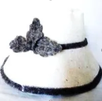 шапка для бани шляпа с дубовыми листиками, белая, жар-банька