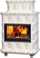 Печь-камин Эльзас изразец бежевый Арка Береза ЭкоКамин печь-камин эльзас изразец бежевый арка береза экокамин