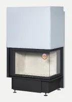 Топка каминная Дельта 800R два стекла правая, патрубок ф200, ЭкоКамин  топка каминная дельта 800r два стекла правая, патрубок ф200, экокамин