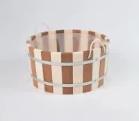 шайка 15л с пласт.вставкой зебра ручки-веревки банный эксперт