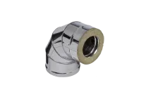 колено феррум утепленное угол 90° нержавеющее (430/0,8мм)/зеркальное, ф115/200, по воде