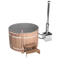 Купель Шишка с пластиковой вставкой 2000мм (серая чаша/светлый фасад) в комплекте печь купель шишка с пластиковой вставкой 2000мм (серая чаша/светлый фасад) в комплекте печь