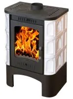 Печь-камин Бавария Изразец с чугунной плитой Арка бежевая ЭкоКамин печь-камин бавария изразец с чугунной плитой арка бежевая экокамин