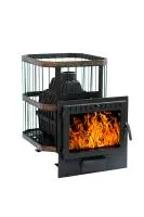 Печь для бани чугунная Сибирь-20 панорамная дверка (сетка) печь для бани чугунная сибирь-20 панорамная дверка (сетка)