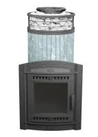 Печь для бани ПроМеталл Атмосфера XL в ламелях Талькохлорит + сетка New печь для бани прометалл атмосфера xl в ламелях талькохлорит + сетка new