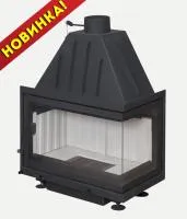 Топка каминная Альфа 700 R два стекла правая, патрубок ф200, ЭкоКамин  топка каминная альфа 700 r два стекла правая, патрубок ф200, экокамин