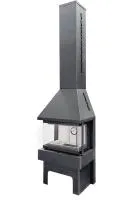 Печь-камин Панорама Три Стекла Графит ЭкоКамин печь-камин панорама три стекла графит экокамин