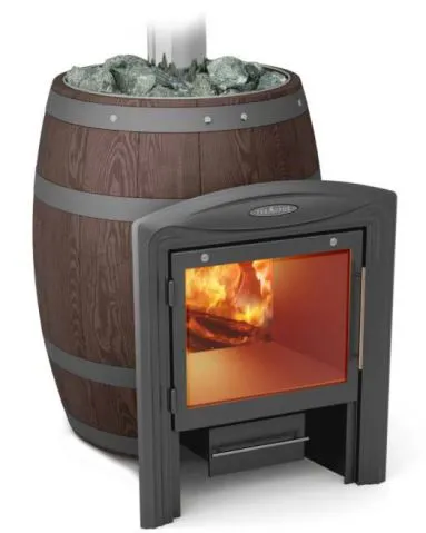 Печь для бани ТМФ бочка Вариата Cast дверка антрацит  Баррель палисандр * печь для бани тмф бочка вариата cast дверка антрацит  баррель палисандр *