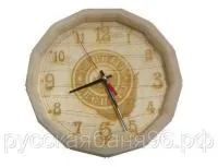 Часы "Бочонок - Банный Эксперт", логотип внизу, Банный Эксперт часы "бочонок - банный эксперт", логотип внизу, банный эксперт