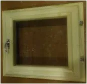 Форточка для бани деревянная со стеклом 0,3х0,3 м с фурнитурой осина, Банный Перец форточка для бани деревянная со стеклом 0,3х0,3 м с фурнитурой осина, банный перец