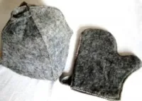 набор из 2-х предметов (шапка "серая классика", рукавица), жар-банька