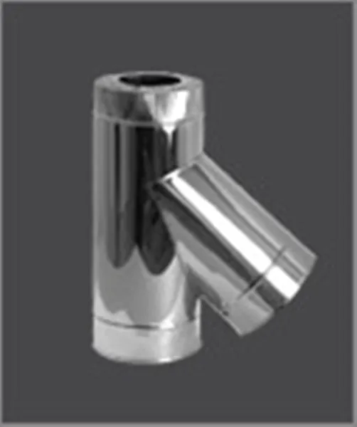 тройник феррум утепленный угол 135° нержавеющий (430/0,5мм)/зеркальный, ф160/250, по воде