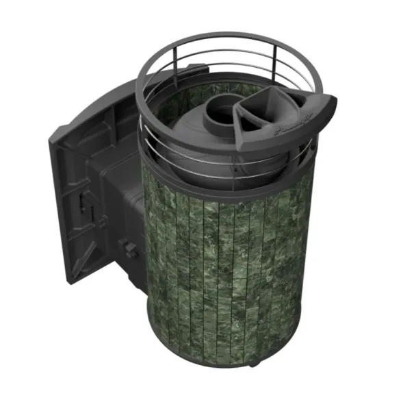 Печь для бани ПроМеталл Атмосфера L в ламелях Змеевик + сетка печь для бани прометалл атмосфера l в ламелях змеевик + сетка