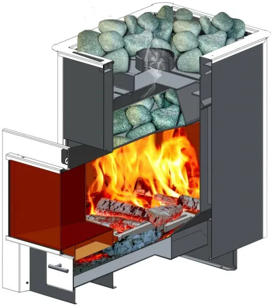 Печь для бани Термофор ДоброПар Carbon 14 закр.каменка чуг дверца со стеклом антрацит печь для бани термофор добропар carbon 14 закр.каменка чуг дверца со стеклом антрацит