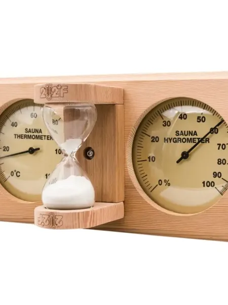 термометр с гигрометром банная станция, пес.часы, канад. кедр th-25-r-gold, 212f, банный эксперт